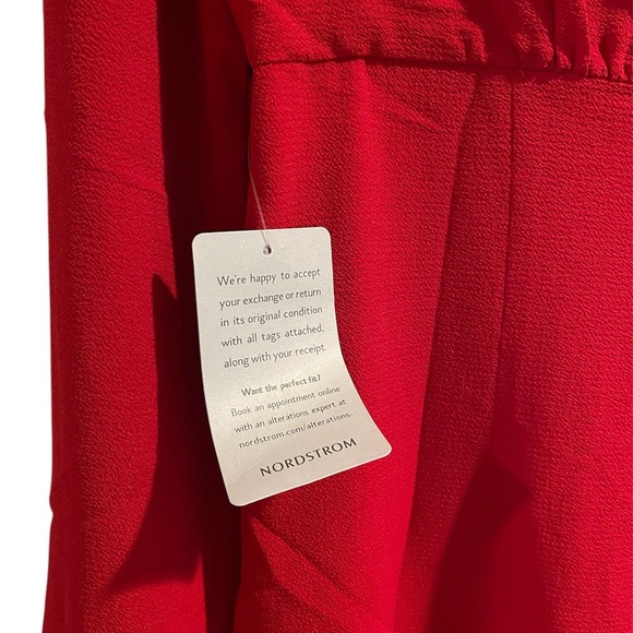 NWT Donna Morgan Red V-Neck Long Sleeve Mini Dress Button Detail | Women Size 10 - Picture 6 of 7